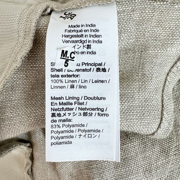 J.Crew Cropped Bustier Peplum Top Heavyweight Linen Flax Beige Preppy US 14 NWT - Picture 10 of 11